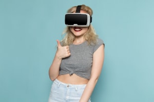 Girl with VR Headset